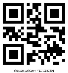 Modern black QR code on white background for scanning with mobile phone.