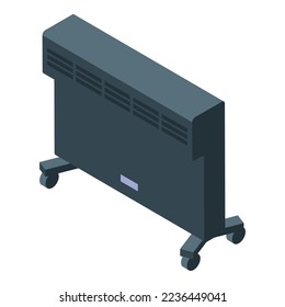 Modern black radiator icon isometric vector. Room energy. Climate service
