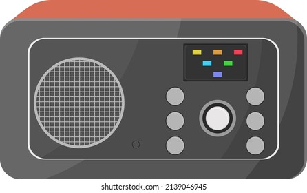 Modern Black radio, illustration, vector on a white background.