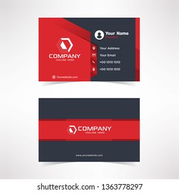 Modern Black Red Business Card Design Template