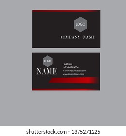 Modern Black Red Business Card Design Template.