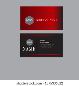 Modern Black Red Business Card Design Template