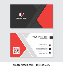 Modern black   red business card