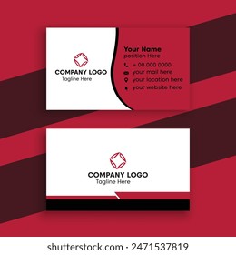 Modern black and red business card template