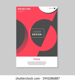 Modern Black Red Cover Design. Minimal Geometric Shape Cover. Can Be Used For Poster, Brochure, Or Flyer.