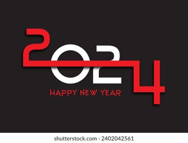 Modern black and red Happy New Year background design