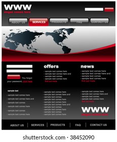 Modern black and red web2 website template