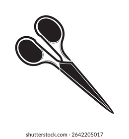Modern black scissors vector icon for versatile use. on white background