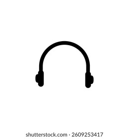 Modern black silhouette headphones icon.