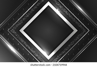 fondo moderno de lujo negro y plateado con elementos