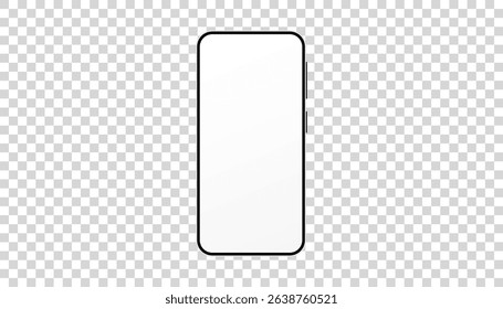 Modern black smartphone with blank horizontal screen isolated on white background. vector.