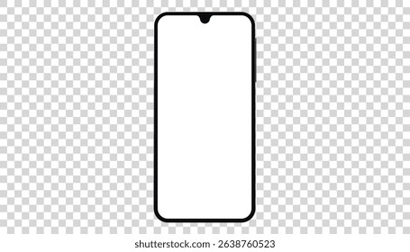 Modern black smartphone with blank horizontal screen isolated on white background. vector.