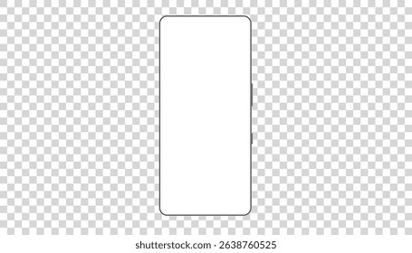 Modern black smartphone with blank horizontal screen isolated on white background. vector.