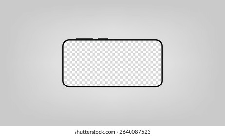 Modern black smartphone with blank horizontal screen isolated on white background. vector.