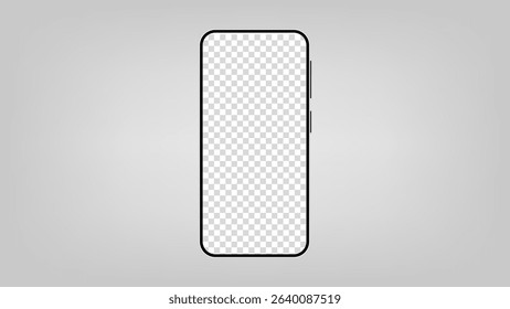 Modern black smartphone with blank vertical screen isolated on white background. vector.