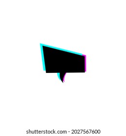 Modern black speech bubble with neon shadow, flat style. Vector icon isolated on white background. EPS 10.