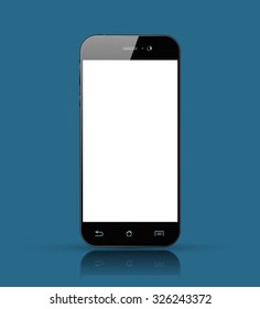 Modern Black Tablet Smartphone isolated with empty white screen. Realistic Smart Phone design. Vector illustration.