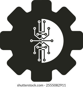 A modern black technology vector featuring sleek circuit patterns, glowing lines, and abstract geometric shapes, creating a futuristic and sophisticated design.