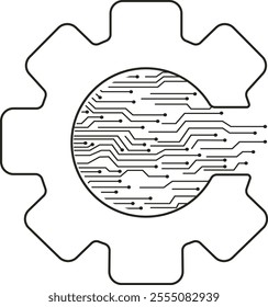 A modern black technology vector featuring sleek circuit patterns, glowing lines, and abstract geometric shapes, creating a futuristic and sophisticated design.