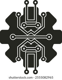 A modern black technology vector featuring sleek circuit patterns, glowing lines, and abstract geometric shapes, creating a futuristic and sophisticated design.