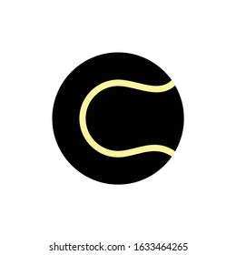 modern black tennis ball logo vector design illustration