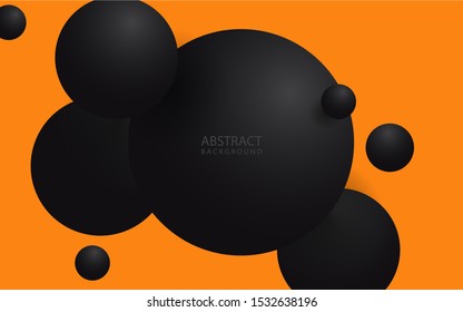 Modern black texture shapes abstract  background a combination with orange contrast color. Trendy geometric style concept vector design template for use cover poster design, banner advertising