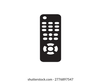 modern black tv remote control flat design vector illustration