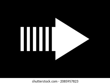 Modern black vector arrow isolated on black. Arrow icon. Arrow vector sign symbol. Flat design style. Arrows vector illustration