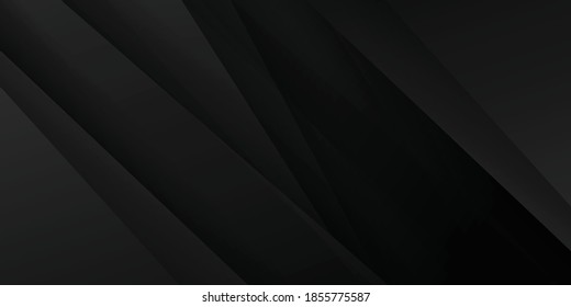 Modern black vector background abstract lines. Design geometrical black texture. Abstract 3d background with black paper layers