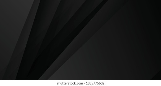 Modern black vector background abstract lines. Design geometrical black texture. Abstract 3d background with black paper layers