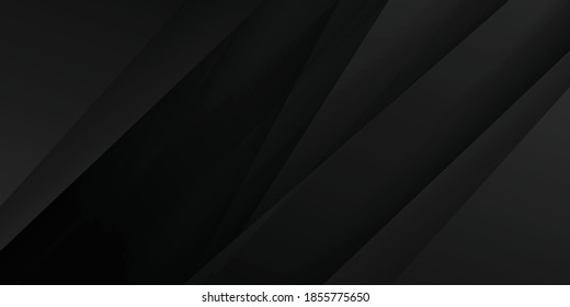 Modern black vector background abstract lines. Design geometrical black texture. Abstract 3d background with black paper layers