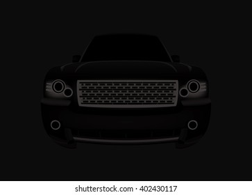Modern black vector car illustration.