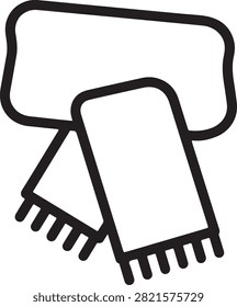 Modern black vector icon of a clothespin with fabric folds, minimalist style for designs and digital projects.