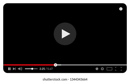 Modern Video Player Design Template Web Stock Vector (Royalty Free ...