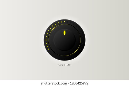 Modern black volume icon, circle button design.