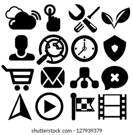 Modern black web icon set