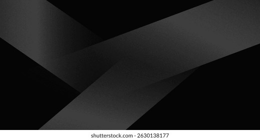 Modern black white abstract background. Minimal. Gradient. Dark grey banner with geometric shapes, lines, stripes, triangles. Design. Futuristic. Cut paper or metal effect.vector eps10