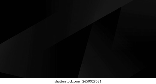 Fundo abstrato preto branco moderno. Mínimo. Gradiente. Banner cinza escuro com formas geométricas, linhas, listras, triângulos. Design. Futurista. Corte o papel ou o efeito do metal. Origami, mosaico, geometria.