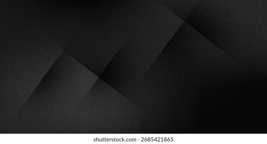 Modern black white abstract background. Minimal. Gradient. Dark grey banner with geometric shapes, lines, stripes, triangles. Design. Futuristic. Cut paper or metal effect.vector eps10