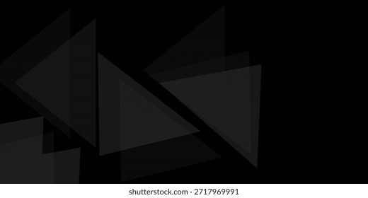 Moderner abstrakter schwarz-weißer Hintergrund. Minimal. Farbverlauf. Dunkelgraues Banner mit geometrischen Formen, Linien, Streifen, Dreiecken. Design. Futuristisch. Schneiden Sie Papier- oder Metalleffekt. Origami, Mosaik, Geometrie.