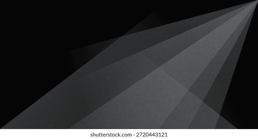 Modern black white abstract background. Minimal. Gradient. Dark grey banner with geometric shapes, lines, stripes, triangles. Design. Futuristic. Cut paper or metal effect.vector eps10