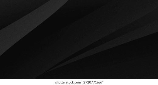 Modern black white abstract background. Minimal. Gradient. Dark grey banner with geometric shapes, lines, stripes, triangles. Design. Futuristic. Cut paper or metal effect.vector eps10