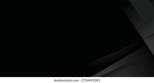 Fundo abstrato preto branco moderno. Mínimo. Gradiente. Banner cinza escuro com formas geométricas, linhas, listras, triângulos. Design. Futurista. Corte o papel ou o efeito do metal. Origami, mosaico, geometria.