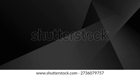Modern black white abstract background. Minimal. Gradient. Dark grey banner with geometric shapes, lines, stripes, triangles. Design. Futuristic. Cut paper or metal effect.vector eps10
