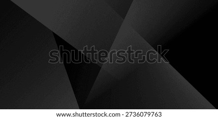 Modern black white abstract background. Minimal. Gradient. Dark grey banner with geometric shapes, lines, stripes, triangles. Design. Futuristic. Cut paper or metal effect.vector eps10