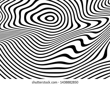 Modern black and white abstract pattern of twisted lines. For covers, business cards, banners, prints on clothing, wall decorations, posters, sites. Vector illustration