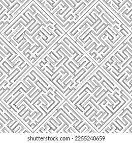 Modern black and white abstract seamless geometric background.