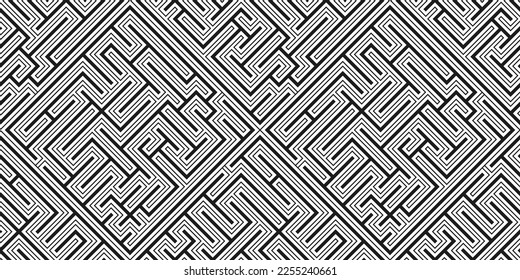 Modern black and white abstract seamless geometric background.