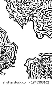 Modern black and white abstract wave line pattern. Vector illustration. Copyspace.