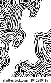 Patrón de línea de onda abstracta moderna en blanco y negro. Ilustración vectorial. Copyspace.